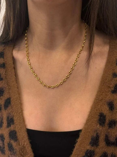 Collier Chaîne maille grain de café en or jaune 18 carats 58 Facettes