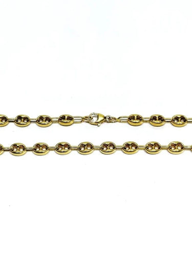 Collier Chaîne maille grain de café en or jaune 18 carats 58 Facettes