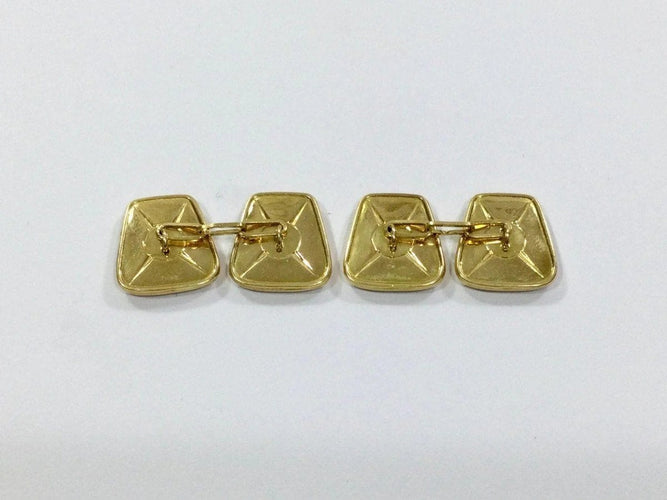 Boutons de manchette Boutons de manchette trapèzes en or jaune 18 carats 58 Facettes 950860