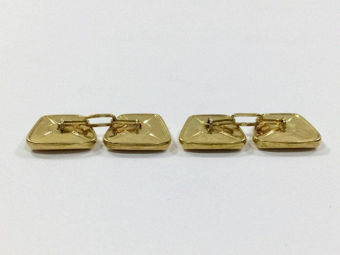 Boutons de manchette Boutons de manchette trapèzes en or jaune 18 carats 58 Facettes 950860
