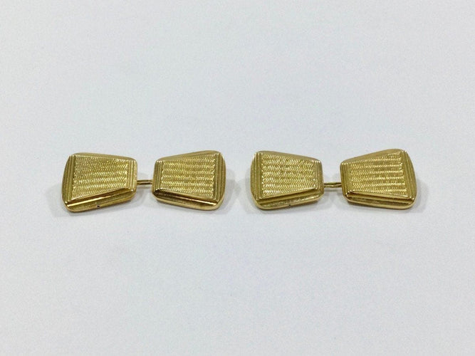 Boutons de manchette Boutons de manchette trapèzes en or jaune 18 carats 58 Facettes 950860