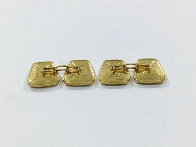 Boutons de manchette Boutons de manchette trapèzes en or jaune 18 carats 58 Facettes 950860