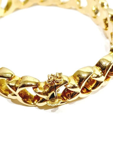 Bracelet Bracelet à mailles en demi-cercles en or champagne 18 carats 58 Facettes