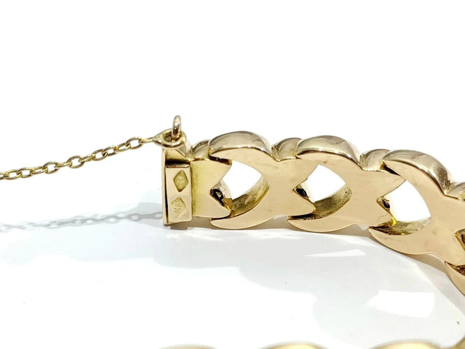 Bracelet Bracelet à mailles en demi-cercles en or champagne 18 carats 58 Facettes