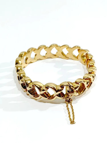 Bracelet Bracelet à mailles en demi-cercles en or champagne 18 carats 58 Facettes