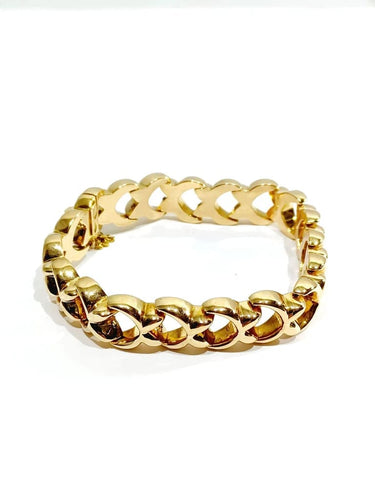 Bracelet Bracelet à mailles en demi-cercles en or champagne 18 carats 58 Facettes
