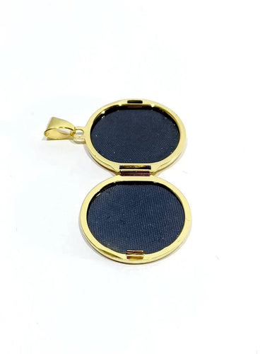Pendentif Pendentif porte-photo rond en or jaune 18 carats 58 Facettes