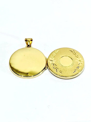 Pendentif Pendentif porte-photo rond en or jaune 18 carats 58 Facettes