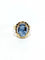 Bague 59 Bague camée bleu en or jaune 18 carats 58 Facettes