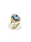 Bague 59 Bague camée bleu en or jaune 18 carats 58 Facettes