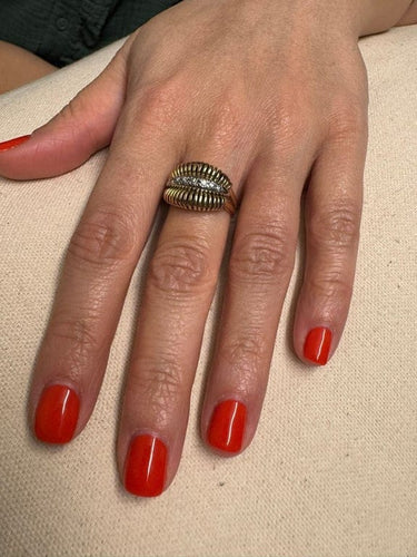 Bague 58 Bague spirales en or jaune 18 carats et diamants 58 Facettes