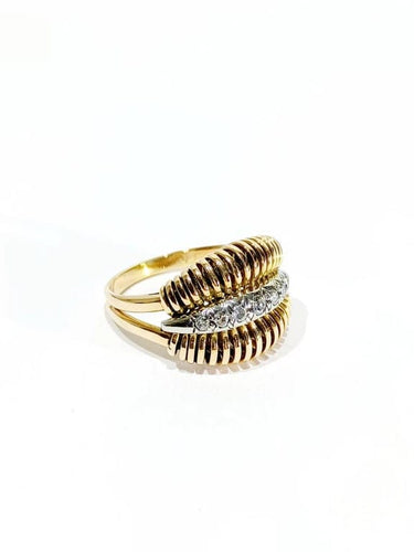 Bague 58 Bague spirales en or jaune 18 carats et diamants 58 Facettes