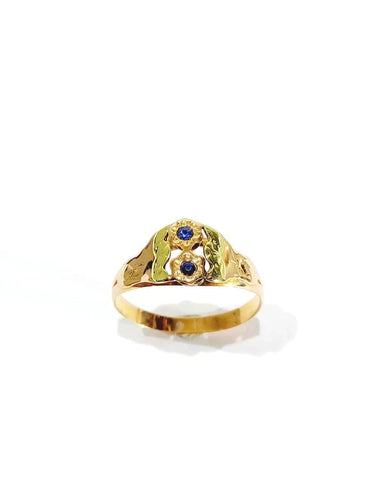 Bague 63.5 Art nouveau - Bague en or rose et jaune 18 carats et saphirs 58 Facettes