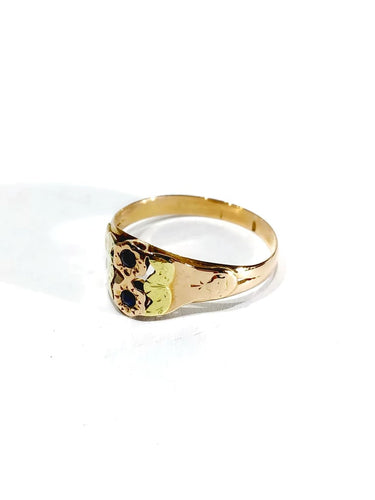Bague 63.5 Art nouveau - Bague en or rose et jaune 18 carats et saphirs 58 Facettes