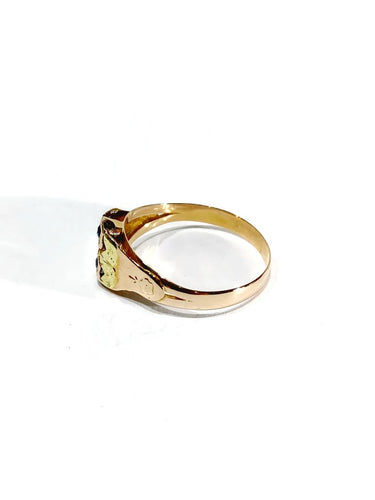 Bague 63.5 Art nouveau - Bague en or rose et jaune 18 carats et saphirs 58 Facettes