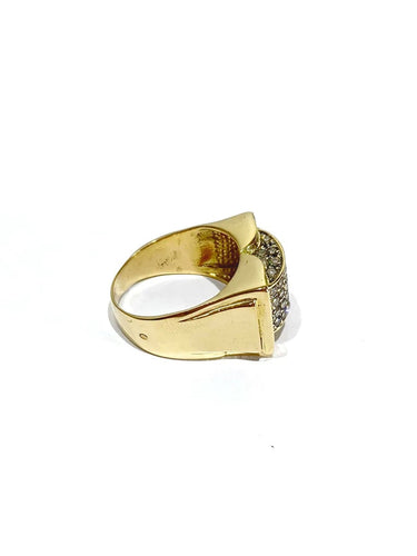 Bague 57 Bague pavée en or 18 carats avec 44 diamants 58 Facettes