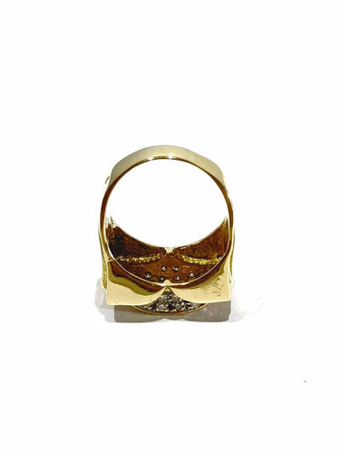 Bague 57 Bague pavée en or 18 carats avec 44 diamants 58 Facettes