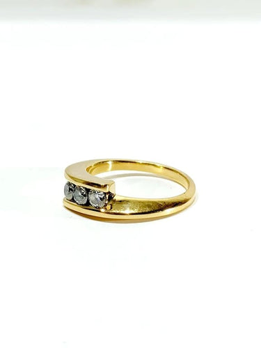 Bague 54 Alliance - Bague en or champagne 18 carats et diamants 58 Facettes 3470