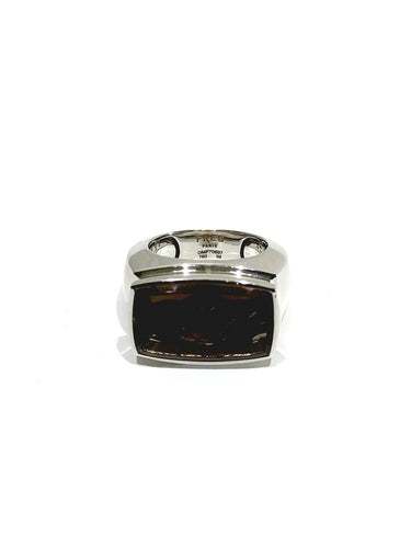 Bague 56 FRED - Bague en or blanc 18 carats au quartz fumé 58 Facettes