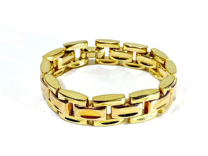 Bracelet Bracelet réversible en or rose et or jaune 18 carats 58 Facettes