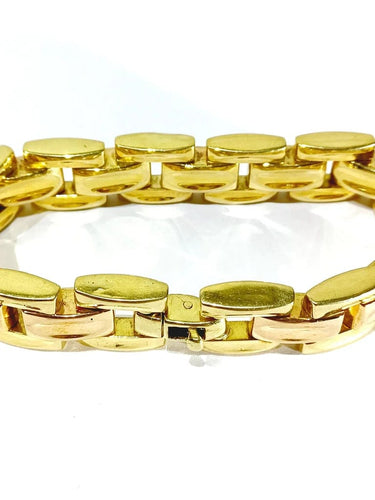 Bracelet Bracelet réversible en or rose et or jaune 18 carats 58 Facettes