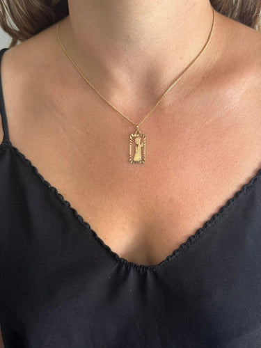 Pendentif Médaille ange en or champagne 18 carats 58 Facettes