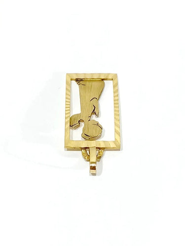 Pendentif Médaille ange en or champagne 18 carats 58 Facettes
