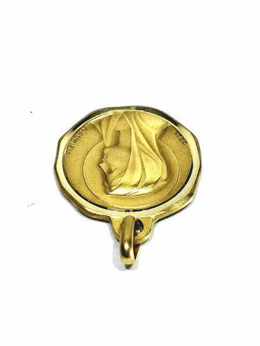 Pendentif Augis - Médaille Vierge Marie / Notre-Dame de Lourdes en or jaune 18 carats 58 Facettes