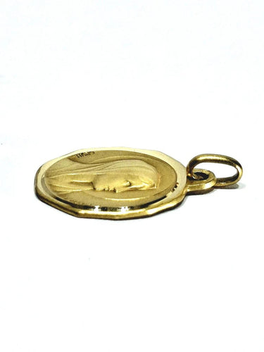 Pendentif Augis - Médaille Vierge Marie / Notre-Dame de Lourdes en or jaune 18 carats 58 Facettes