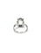 Bague 55 Bague en or blanc 18 carats sertie d’une aigue-marine 58 Facettes