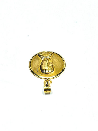 Pendentif Médaille de la Vierge en or jaune 18 carats et or rose 58 Facettes