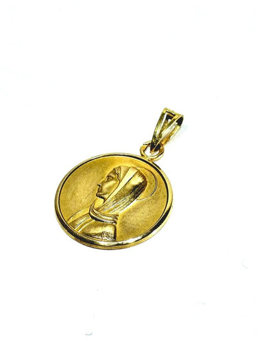 Pendentif Médaille de la Vierge en or jaune 18 carats et or rose 58 Facettes