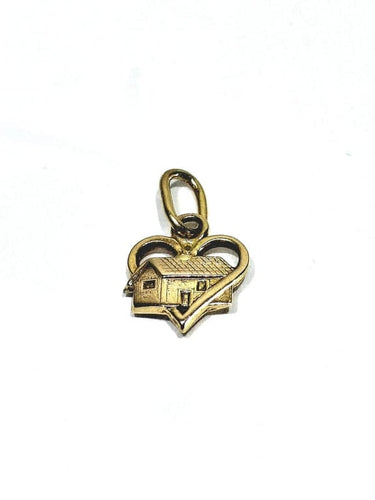 Pendentif Pendentif maison en cœur en or rose 18 carats 58 Facettes