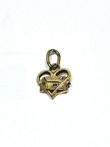 Pendentif Pendentif maison en cœur en or rose 18 carats 58 Facettes