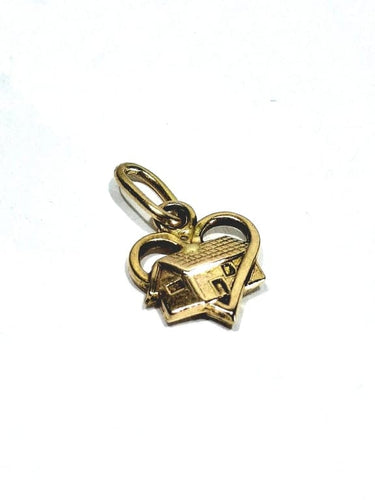 Pendentif Pendentif maison en cœur en or rose 18 carats 58 Facettes