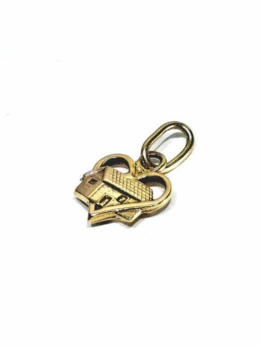 Pendentif Pendentif maison en cœur en or rose 18 carats 58 Facettes
