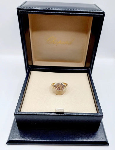 Bague 48 Chopard Happy Diamonds - Bague pavée de diamants en or rose 18k 58 Facettes A06339