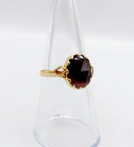Bague 53 Bague antique en or rose 18k aux grenats de Perpignan 58 Facettes A06485