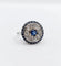 Bague 51 Bague cible Art déco en platine 900, saphir et diamants taille ancienne 58 Facettes A06489