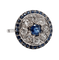 Bague 51 Bague cible Art déco en platine 900, saphir et diamants taille ancienne 58 Facettes A06489