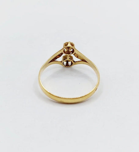Bague 55.5 Bague toi et moi Art nouveau en or jaune 18k et perles 58 Facettes A06501