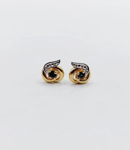 Boucles d'oreilles Puces d’oreilles Art nouveau vintage en or 18k et saphirs 58 Facettes A06585