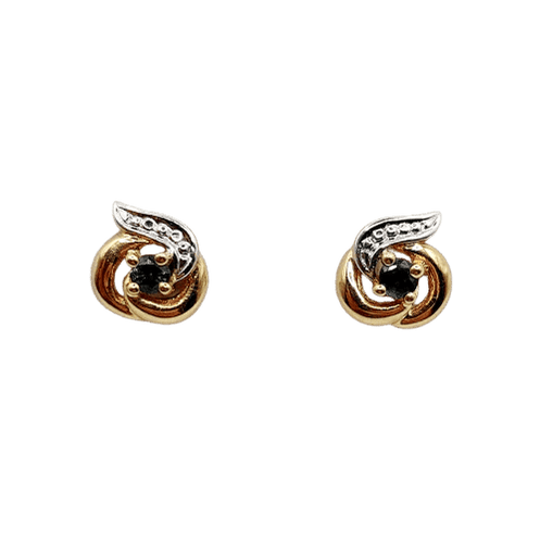 Boucles d'oreilles Puces d’oreilles Art nouveau vintage en or 18k et saphirs 58 Facettes A06585