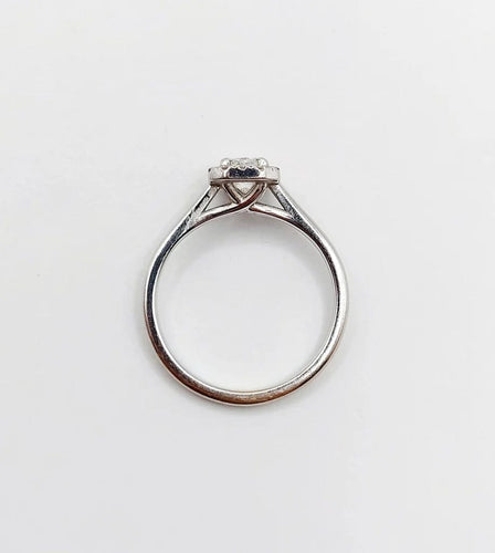 Bague 51 Bague solitaire vintage en or blanc 18k avec diamants 58 Facettes A06627