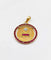 Pendentif Augis - Pendentif médaille d’amour 23 mm en or jaune 18k, diamants et rubis 58 Facettes A03182