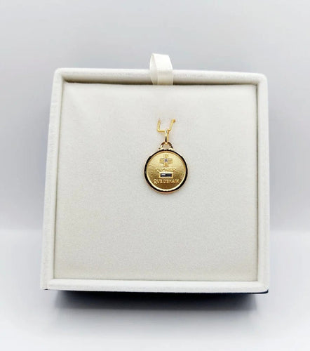 Pendentif AUGIS - Pendentif Médaille d’Amour en or jaune 18k, saphir et diamant 58 Facettes J10720X000