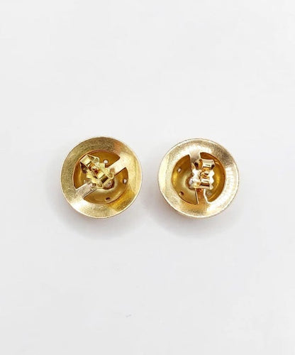 Boucles d'oreilles Puces d’oreilles Art déco demi-sphères en or 18k et diamants 58 Facettes A03419