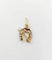 Pendentif Pendentif fer à cheval en or jaune 18k et platine, diamants et perle 58 Facettes A05741