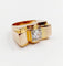 Bague 52 Bague tank Art déco XXL en or rose 18k et platine, diamant 58 Facettes A05970