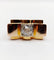 Bague 52 Bague tank Art déco XXL en or rose 18k et platine, diamant 58 Facettes A05970